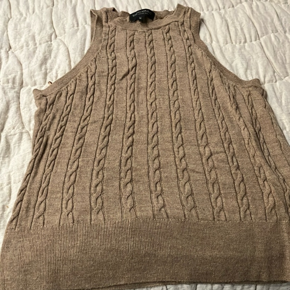 Banana Republic Brown Cable Knit Sweater Vest Blouse